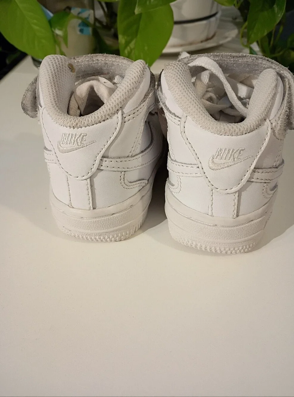 Nike Baby White High-Top Sneakers with Strap